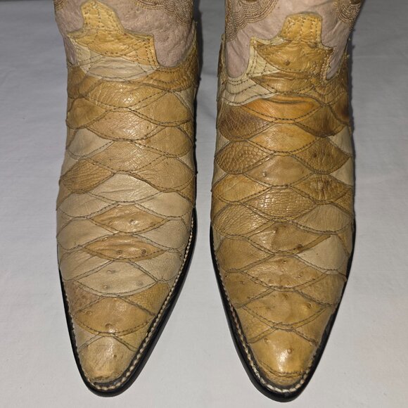 El General 1901 Exotic Skins Patchwork Western Cowboy Boots Men's USA Size: 8.5 - Picture 7 of 13